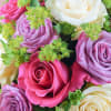 BEAUTIFUL MIX DOZEN COLOR ROSES WRAP BOUQUET