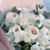 Bouquet of David Austin roses, tulips and eucalyptus 