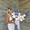Large box of roses, ranunculus, delphiniums and hydrangeas 