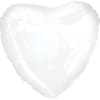 WHITE - PLAIN HEART SHAPE
17&quot; INCH HELIUM-FILLED MYLAR BALLOON
QTY. 1