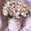 Beautiful Parisian hat box, filled with gorgeous pastel roses