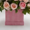 Includes Blue Hydrangeas, white stock, pink roses, pink spray roses, dusty miller