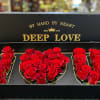 Make a statement with this awesome box of Red Roses spelling out