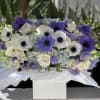 Blue hydrangea with mix of flowers and  amazing anemones!