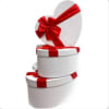 LARGE BLOOM RED ROSES IN HEART WHITE HEART SHAPED BOX WITH LID
