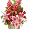 This attractive basket of flowers is a wonderful way to say, &quot;I