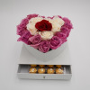 2 Dozen Roses with Ferrero rocher Chocolates 
