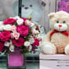 A luxurious display for that special someone Beautiful combination 
adorable teddy bear