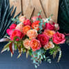 30 amazing roses in ombre shades of blush, peach and coral designed