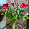 Half Dozen Red Roses with Premium Greenery
