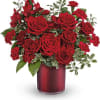 As radiant as your love, this romantic red rose bouquet looks ravishing