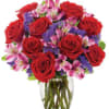 Red and pink flowers bouquet 