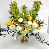 A custom designed arrangement by Fairbanks Florist.  Designed with an elegant
