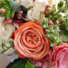 The Eleanor is a Bright summery bouquet with Hydrangea, Roses, Snapdragon and