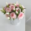 Immerse in the charm of our &quot;Pink O&#039;Hara Roses Dawn Harmony&quot; arrangement