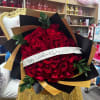 Beautiful Bouquet of 50 roses with personalized Happy Valentine&#039;s Day