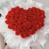 GRAPPED RED ROSES IN HEART SHAPE