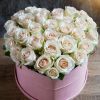 Delicate white roses will delight the owner with its snow-white range and