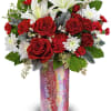 Make a Day sparkle with this vibrant mosaic glass keepsake vase, bursting