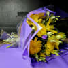 Brighten someone&#039;s day with this vibrant bouquet featuring golden-yellow chrysanthemums, elegant yellow