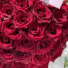 Gorgeous box with premium red roses and white fresh orchids 