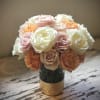 Gorgeous peach garden roses, creamy white and blush pink roses, all gathered