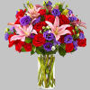 This dreamy jewel toned arrangement combines bold color and eye-catching texture to