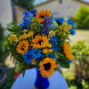 Enjoy this vibrant bold summer blues and yellows. Brighten any room or