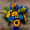 Enjoy this vibrant bold summer blues and yellows. Brighten any room or