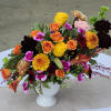 Fall elegant pedestal vase. Beautiful fall colors one sided V shape style.