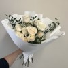 Custom White Roses Wrapped Bouquet (other colors available upon request)