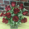 These are 12 of our long-stemmed premium red roses....just cut shorter and