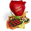 One dozen long stem roses each individually rose personalized with the message