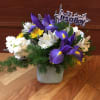 daisy, iris, stock, with a its a boy pick 