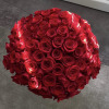 A luxurious bouquet of 75 red roses&mdash;an impressive gesture and a bold