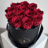 A luxurious arrangement of preserved red roses, carefully crafted to last a