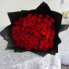 beautiful fresh Premium red roses hand tied bouquet, the stems are wrapped