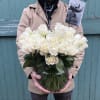 4 dozen roses arrangement. Grand pave style concept. Picture in white. Other