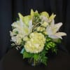 All white blooms accented with greenery