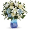 Like a calm morning by the sea, this beautiful bouquet of blue
