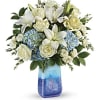 Like a calm morning by the sea, this beautiful bouquet of blue