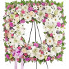 Offer solace with a sentimental arrangement for the services. The square wreath