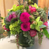 Scaled on the large size, this floral arrangement makes a big statement