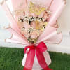 Pink roses - Baby breath bouquet and pink wrapping paper