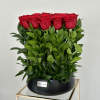 Present your loved one with this captivating red rose vase arrangement. Rising
