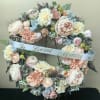 These hand-made wreaths come in assorted monochrome and seasonal varieties,  and