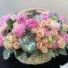 Extra large flower basket with roses, peonies and mix flowers. 
Includes 200