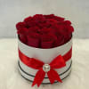 16-18 roses incorporated in a perfect cute size box with an elegant