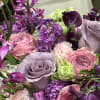 Mix of blooms in lavender magenta and purples 