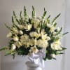 BEAUTIFUL ALL WHITE LARGE BASKET ARRANGEMENT
